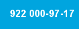 922 000-97-17 922 000-97-17